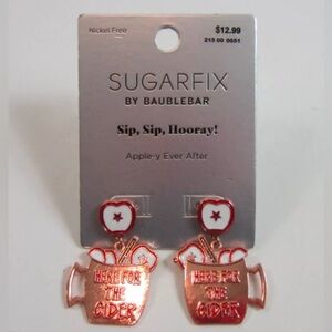 Sugarfix by Bauberbar- Sip, Sip Hooray Apple-y ever After Earrings. Brand New.